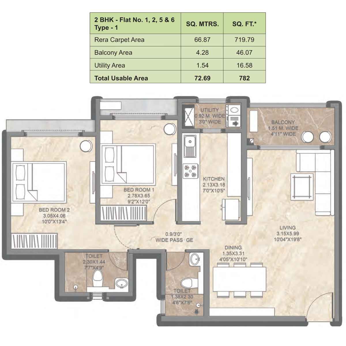 Dosti-Greenscape-Floor-Plan-Delta-Glade-2-BHK-782-Sqft